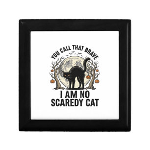 Halloween Scaredy Cat Vintage Engraving Shirt Desi Gift Box