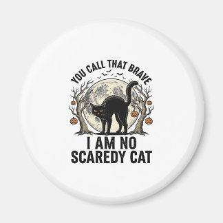 Halloween Scaredy Cat Vintage Engraving Shirt Desi Magnet