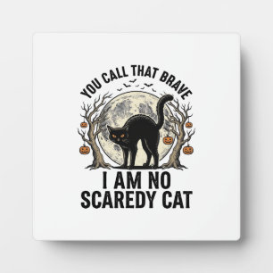 Halloween Scaredy Cat Vintage Engraving Shirt Desi Plaque