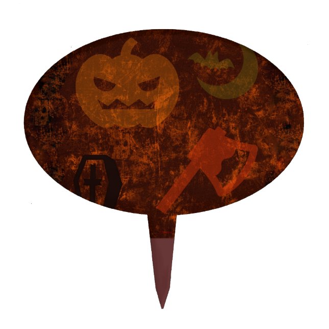 Halloween Scares on Eerie Background Cake Topper (Front)