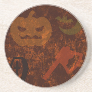 Halloween Scares on Eerie Background Coaster