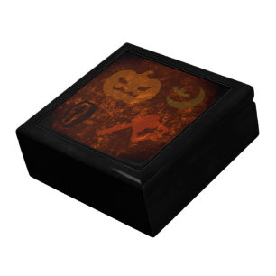 Halloween Scares on Eerie Background Keepsake Box