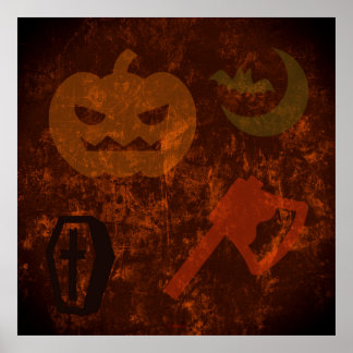 Halloween Scares on Eerie Background Poster