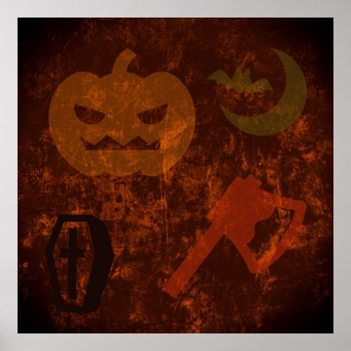 Halloween Scares on Eerie Background Poster