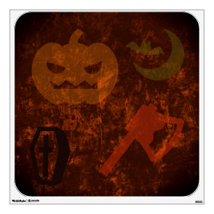 Halloween Scares on Eerie Background Wall Decal