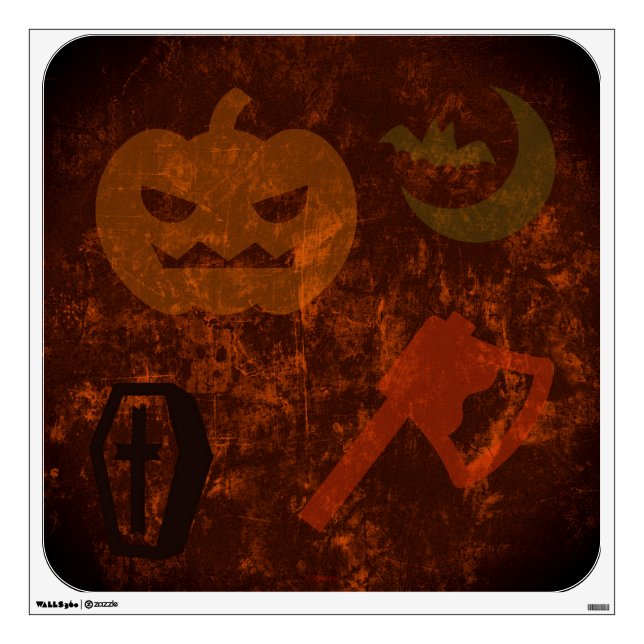 Halloween Scares on Eerie Background Wall Decal (Front)