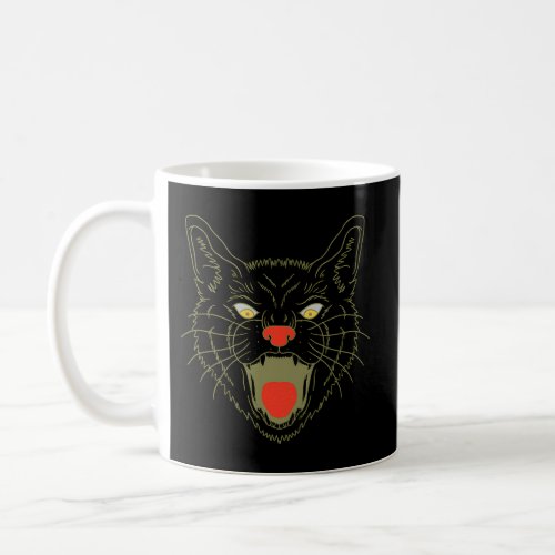 Halloween Scary Black Cat Horror Coffee Mug