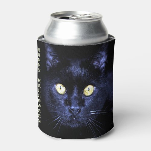 Halloween Scary Black Cat Horror Dark Night Can Cooler