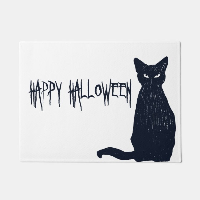 Halloween Scary Black Cat Silhouette