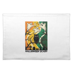Halloween Scary Black Owl Ghosts Graveyard_1 Cloth Placemat