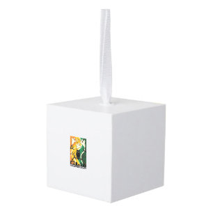 Halloween Scary Black Owl Ghosts Graveyard_1 Cube Ornament