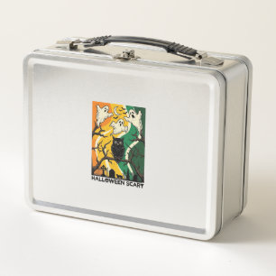 Halloween Scary Black Owl Ghosts Graveyard_1 Metal Lunch Box