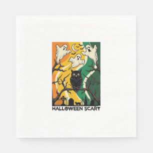 Halloween Scary Black Owl Ghosts Graveyard_1 Napkins