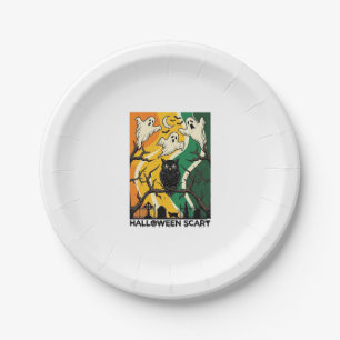 Halloween Scary Black Owl Ghosts Graveyard_1 Paper Plates