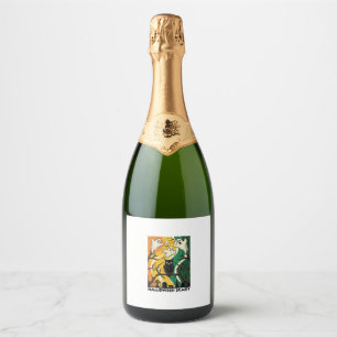 Halloween Scary Black Owl Ghosts Graveyard_1 Sparkling Wine Label
