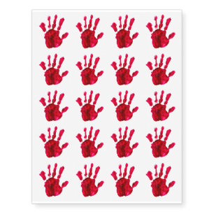Halloween Scary Bloody Palm Print Temporary Tattoos