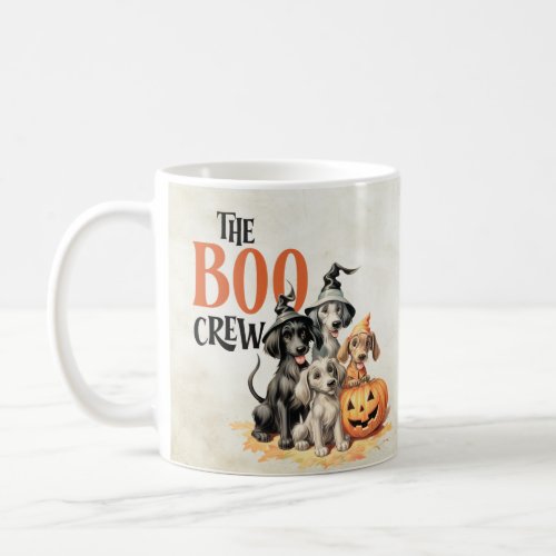 Halloween Scary Boo Dogs Crew Orange Pumpkin Coffee Mug