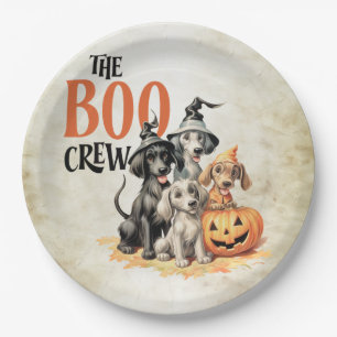 Halloween Scary Boo Dogs Crew Orange Pumpkin Paper Plates