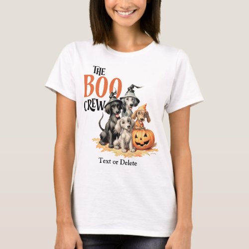 Halloween Scary Boo Dogs Crew Spooky Women T_Shirt
