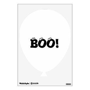 Halloween Scary Boo! eyeballs black and white Wall Decal