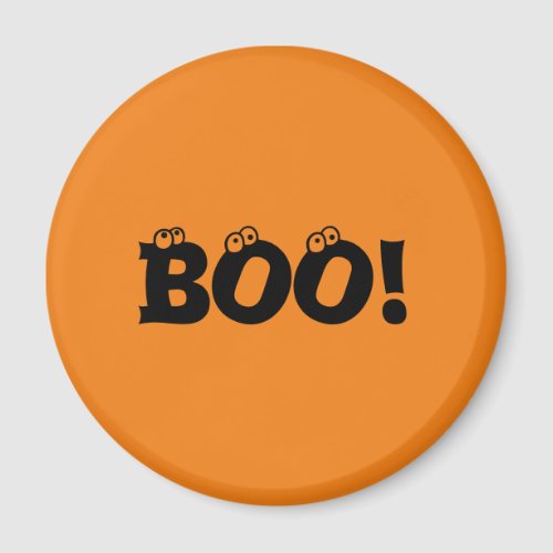 Halloween Scary Boo eyeballs black orange Magnet