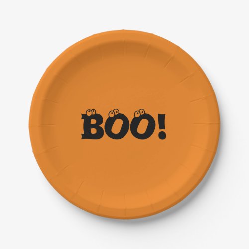 Halloween Scary Boo eyeballs black orange Paper Plates