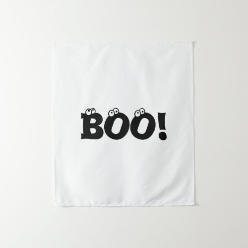 Halloween Scary Boo eyeballs black white decor Tapestry