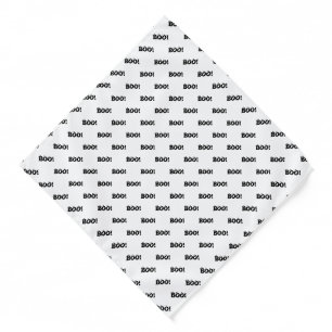 Halloween Scary Boo! eyeballs black white funny Bandana