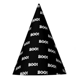 Halloween Scary Boo! eyeballs black white funny Party Hat