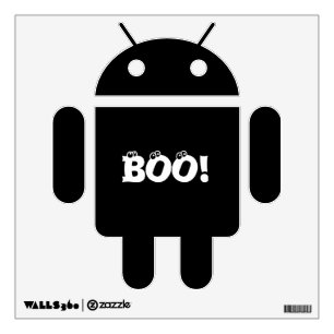 Halloween Scary Boo! eyeballs black white spooky Wall Decal