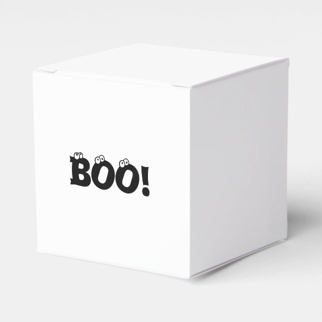 Halloween Scary Boo! eyeballs black white treats Favor Boxes (Front Side)