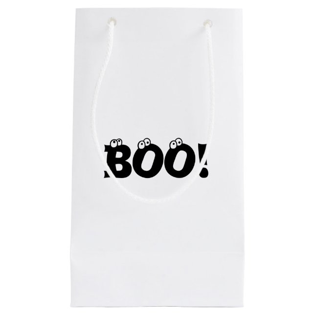 Halloween Scary Boo! eyeballs black white treats Small Gift Bag (Front)