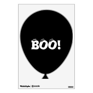 Halloween Scary Boo! eyeballs black white Wall Decal