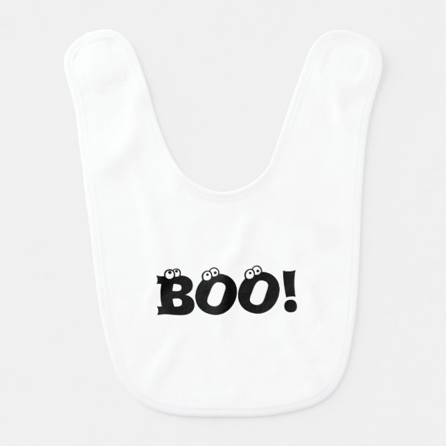Halloween Scary Boo! eyeballs funny costume Baby Bib (Front)