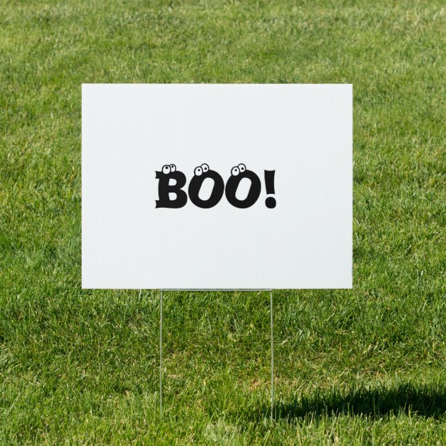 Halloween Scary Boo! eyeballs funny decoration Sign (Insitu)