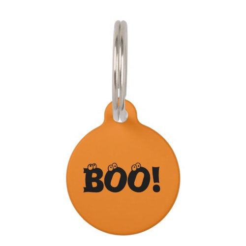 Halloween Scary Boo eyeballs ghost funny dog Pet ID Tag