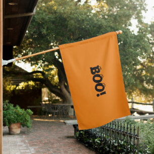 Halloween Scary Boo! eyeballs orange black funny House Flag