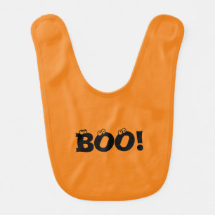 Halloween Scary Boo! eyeballs orange funny  Baby Bib