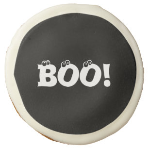 Halloween Scary Boo! treat eyeballs black white Sugar Cookie