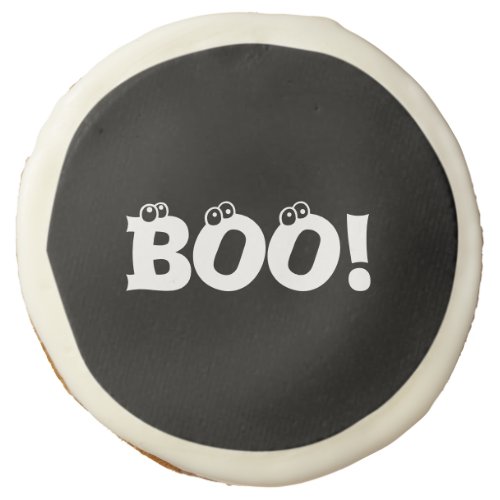 Halloween Scary Boo treat eyeballs black white Sugar Cookie