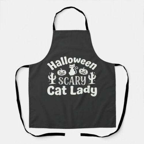 Halloween Scary Cat Lady_1 Apron