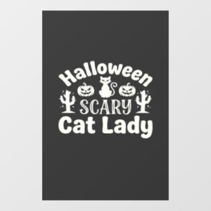 Halloween Scary Cat Lady_1 Window Cling