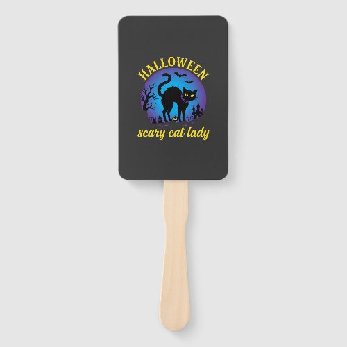 Halloween Scary Cat Lady Black Cat Hand Fan