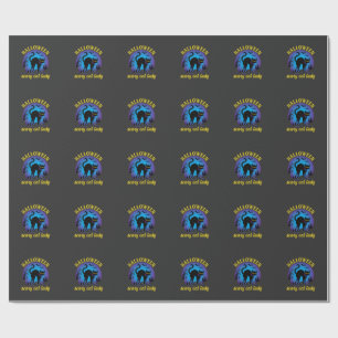 Halloween Scary Cat Lady Black Cat Wrapping Paper