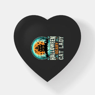 Halloween Scary Cat Lady Haunted House Design_1 Paperweight