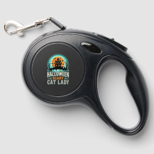 Halloween Scary Cat Lady Haunted House Design_1 Retractable Pet Leash