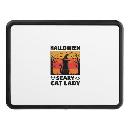 Halloween Scary Cat Lady Vintage Engraving Shirt D Hitch Cover