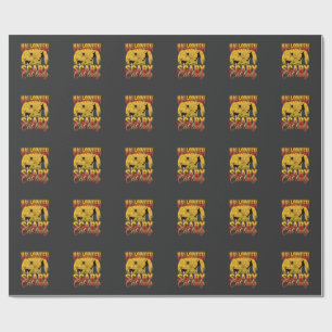 Halloween Scary Cat Lady Witch Spider Web Wrapping Paper
