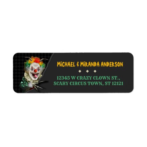 Halloween Scary Clown Adult Creepy Circus Party Label