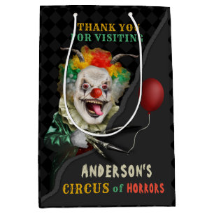 Halloween Scary Clown Adult Creepy Circus Party Medium Gift Bag